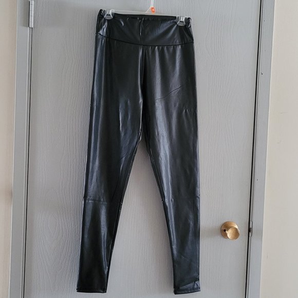Wet Look Black Pants - Picture 1 of 1